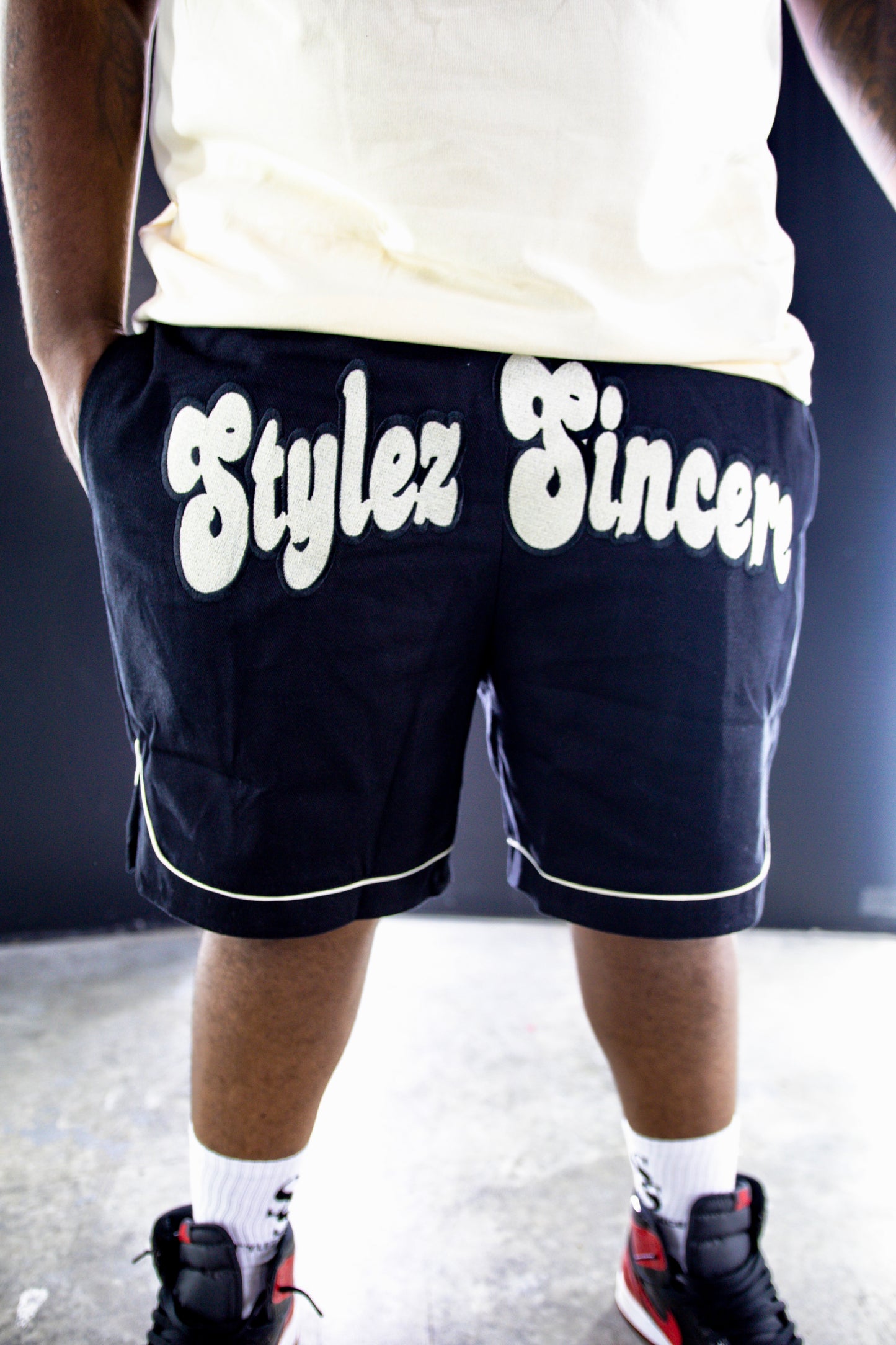 Black Cream Stylez Sincere Shorts